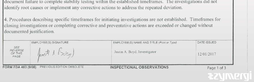 Justin A. Boyd FDA Investigator