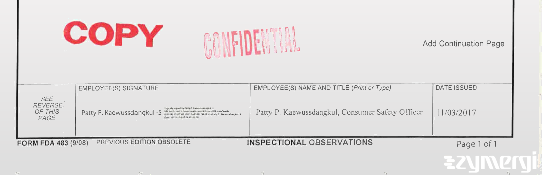Patty P. Kaewussdangkul FDA Investigator