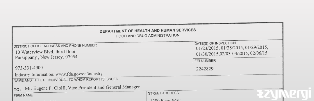 FDANews 483 DPT Lakewood, LLC Feb 6 2015 top