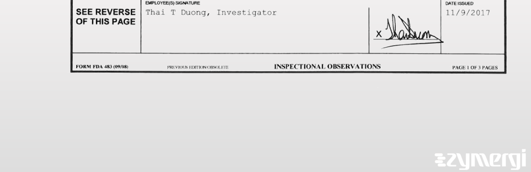 Thai T. Duong FDA Investigator