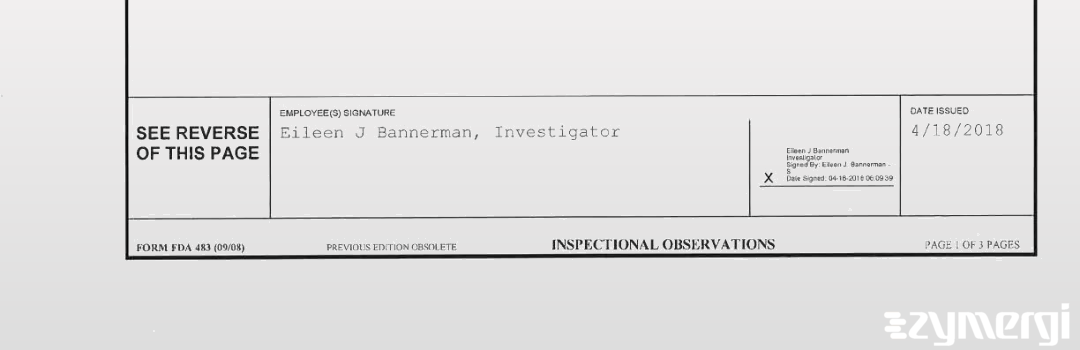 Eileen J. Bannerman FDA Investigator 