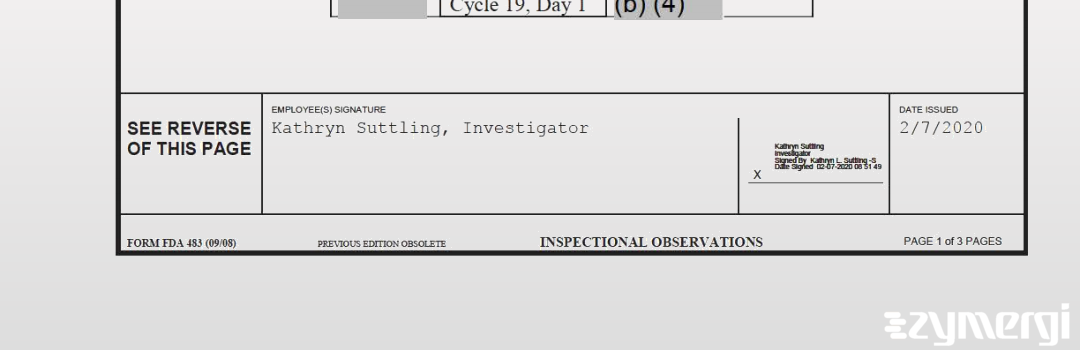 Kathryn Suttling FDA Investigator