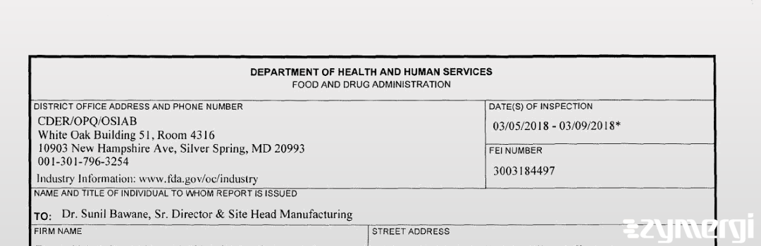 FDANews 483 Dr. Reddy's Laboratories, Ltd. (Chemical Tech Ops - III) Mar 9 2018 top