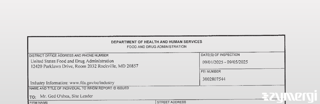 FDANews 483 Dr. Reddy's Laboratories (EU) Ltd. Sep 5 2025 top