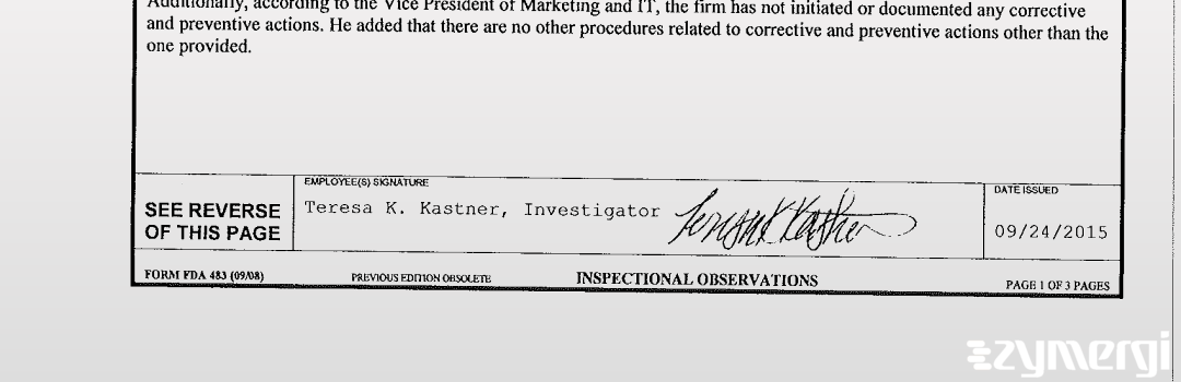 Teresa K. Kastner FDA Investigator