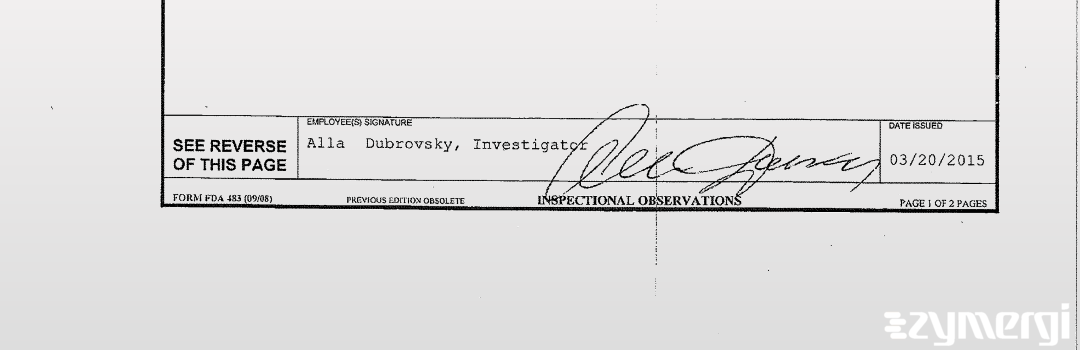 Alla Dubrovsky FDA Investigator