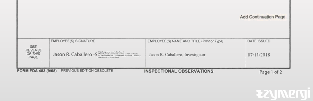 Jason R. Caballero FDA Investigator 