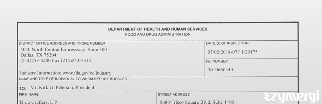 FDANews 483 Drug Crafters Jul 11 2018 top