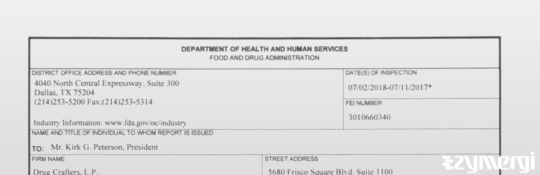 FDANews 483 Drug Crafters Jul 11 2018 top