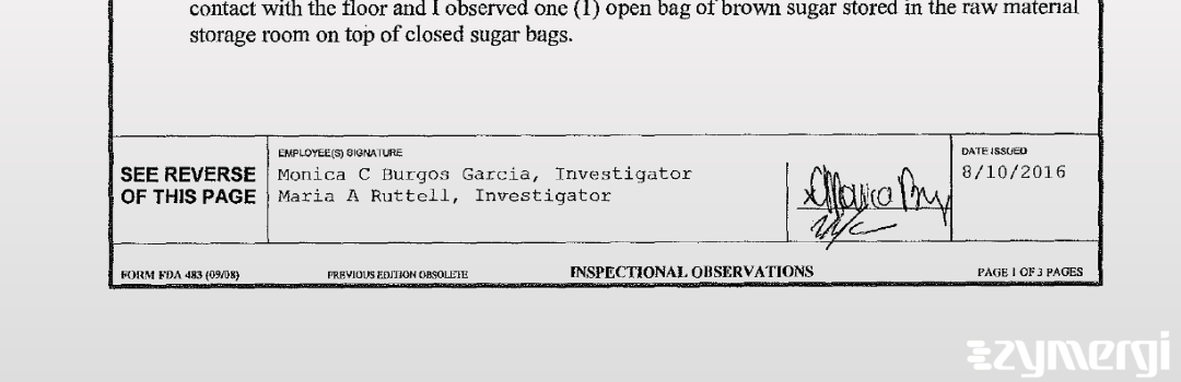 Monica C. Burgos Garcia FDA Investigator Maria A. Ruttell FDA Investigator Burgos Garcia, Monica C FDA Investigator 