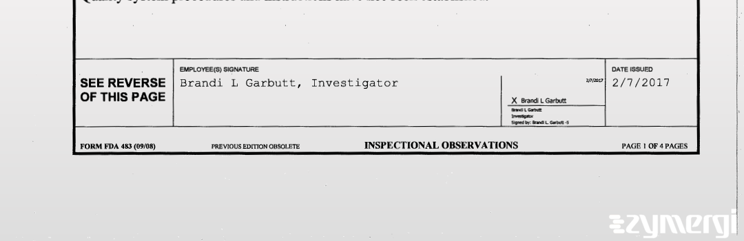 Brandi L. Garbutt FDA Investigator