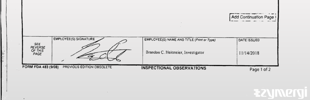 Brandon C. Heitmeier FDA Investigator