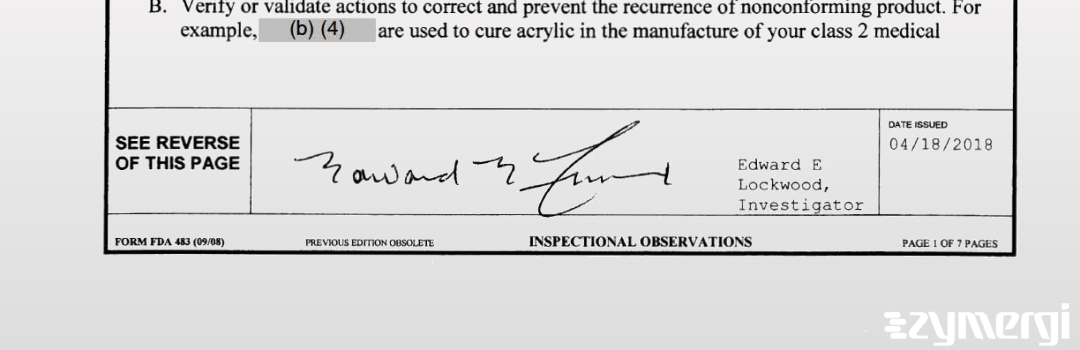 Edward E. Lockwood FDA Investigator