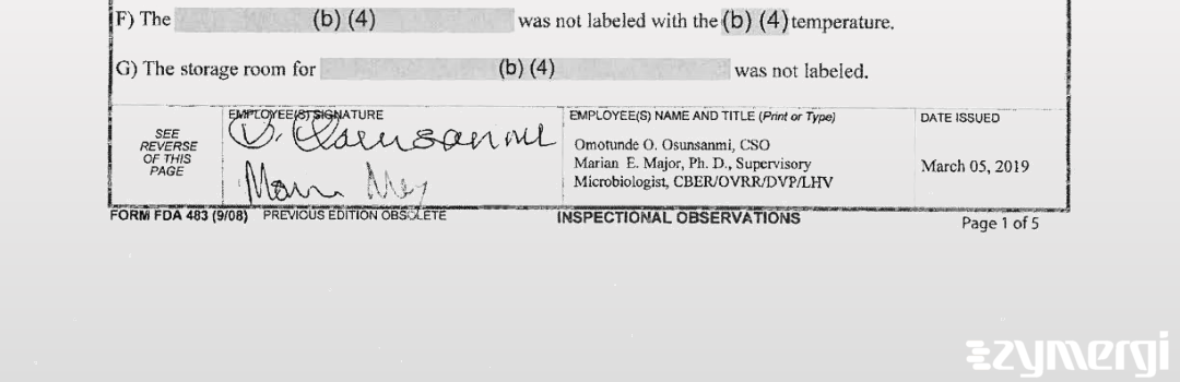 Omotunde O. Osunsanmi FDA Investigator Marian Major FDA Investigator