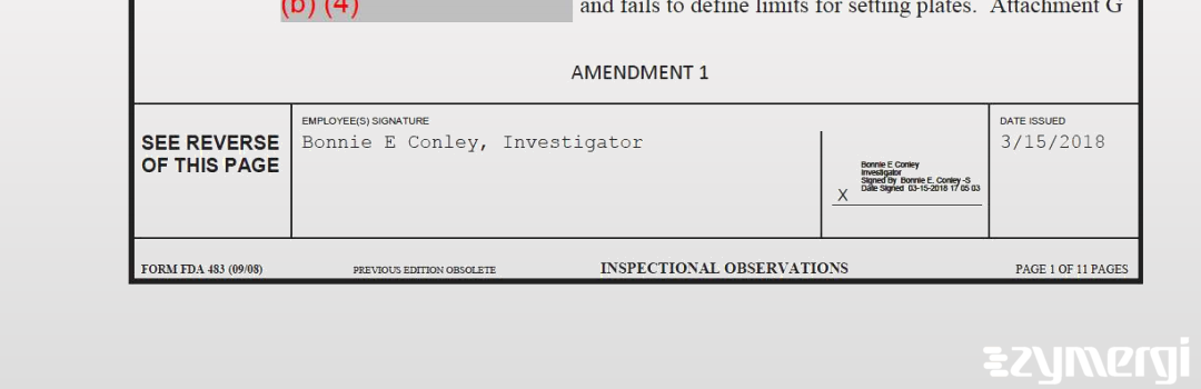 Bonnie E. Conley FDA Investigator