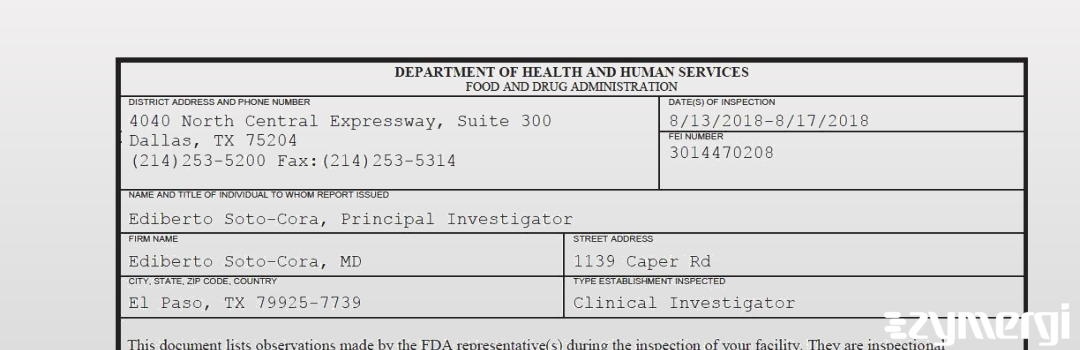 FDANews 483 Ediberto Soto-Cora, MD Aug 17 2018 top