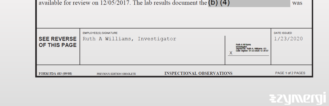 Ruth A. Williams FDA Investigator