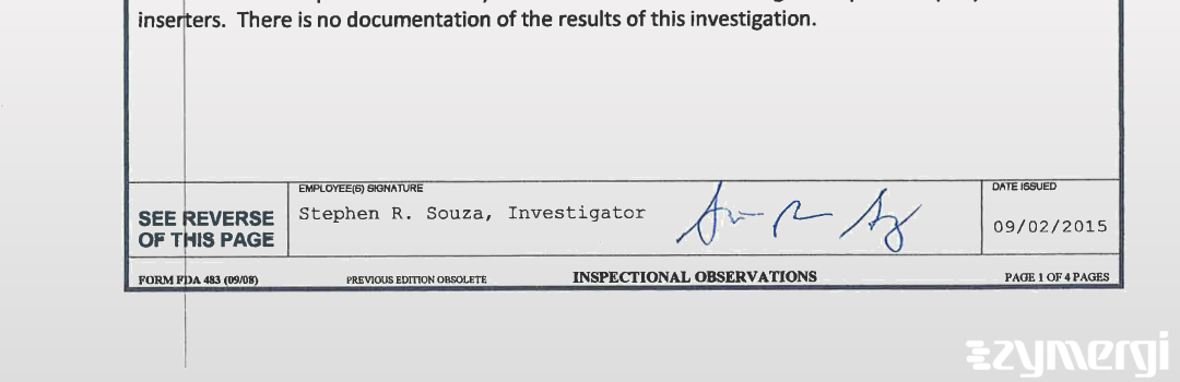 Stephen R. Souza FDA Investigator