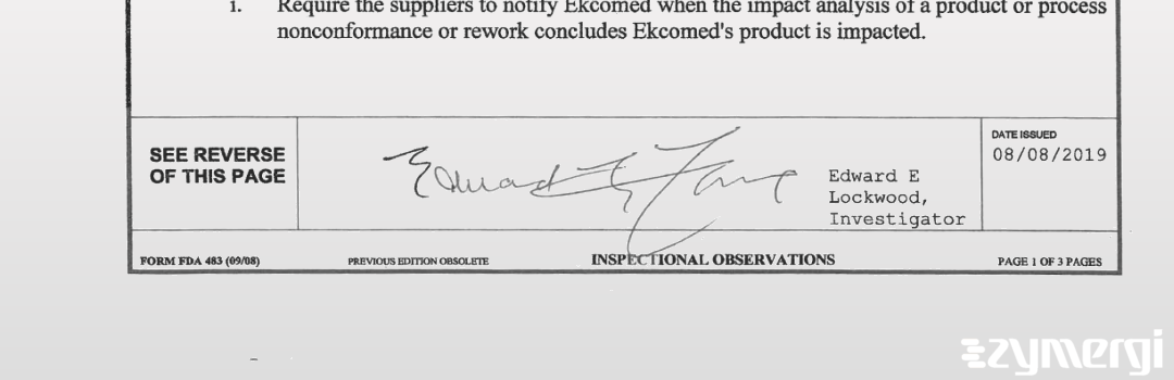 Edward E. Lockwood FDA Investigator