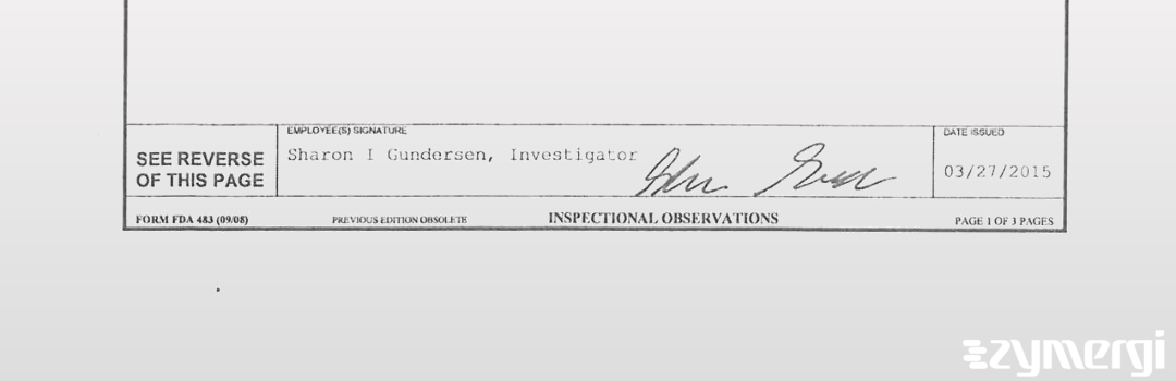 Sharon I. Gundersen FDA Investigator