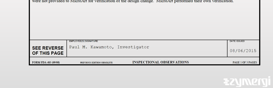 Paul M. Kawamoto FDA Investigator 