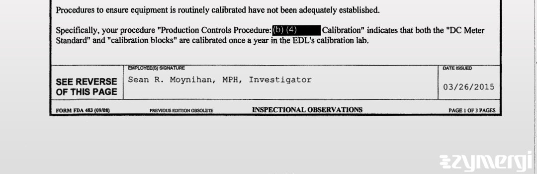 Sean R. Moynihan FDA Investigator
