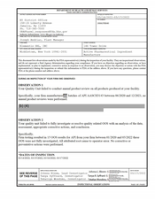 FDAzilla FDA 483 Elementis, Middletown | March 2022