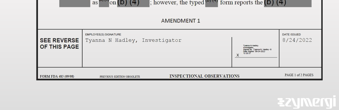 Tyanna N. Hadley FDA Investigator 