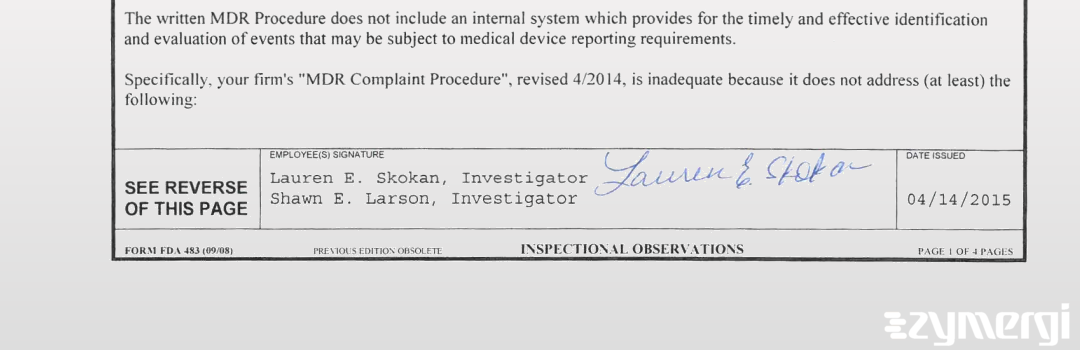 Lauren E. Skokan Priest FDA Investigator Skokan Priest, Lauren E FDA Investigator 