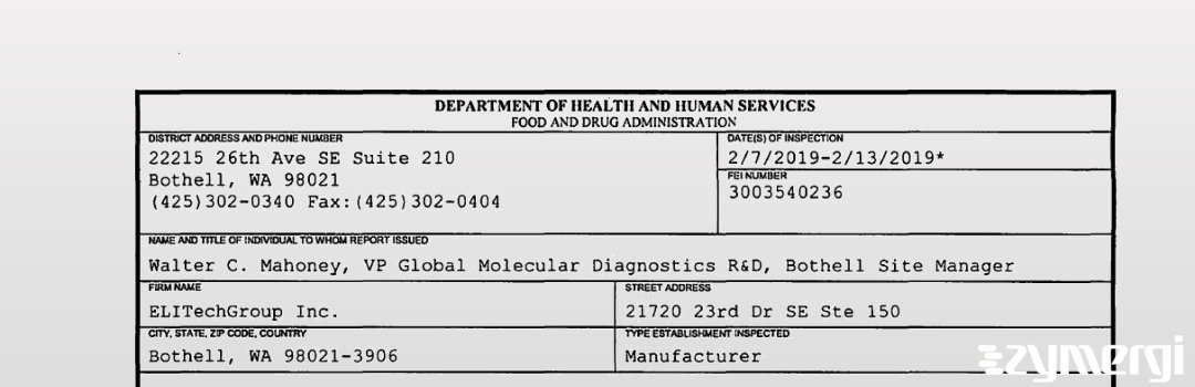 FDANews 483 ELITechGroup, Inc. Feb 13 2019 top