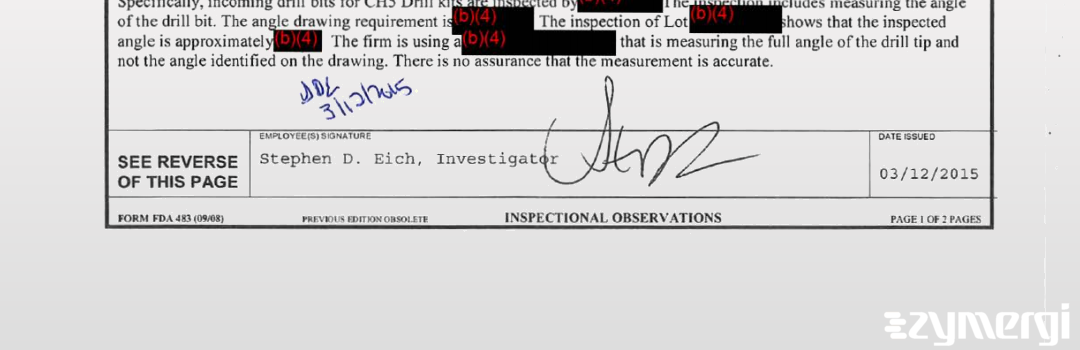 Stephen D. Eich FDA Investigator