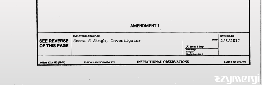 Seema S. Singh FDA Investigator 