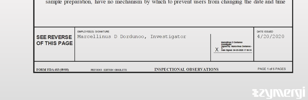 Marcellinus D. Dordunoo FDA Investigator 