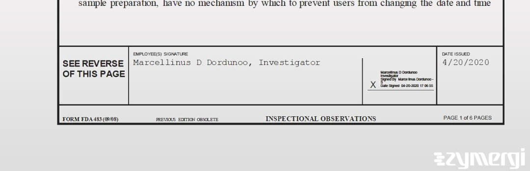Marcellinus D. Dordunoo FDA Investigator