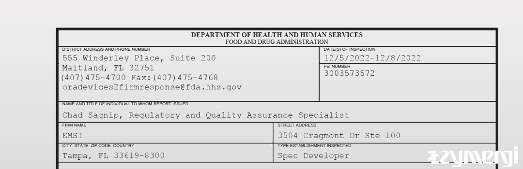 FDANews 483 EMSI Dec 8 2022 top