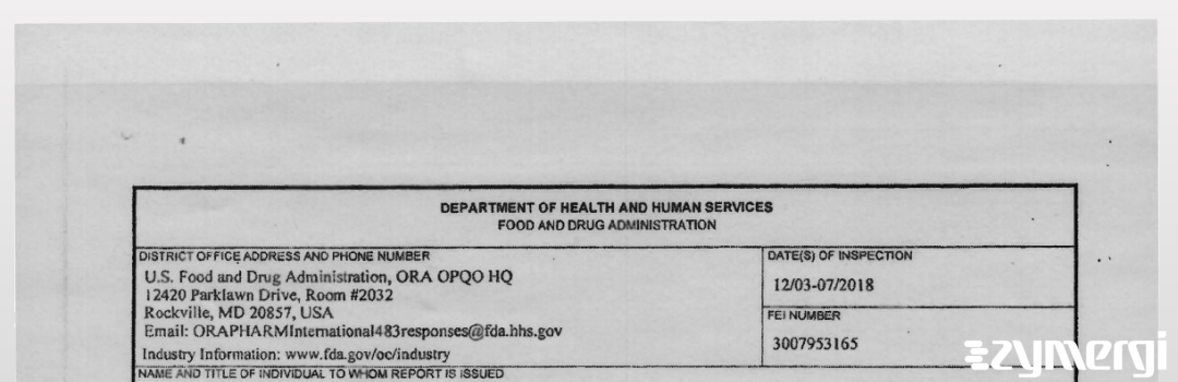 FDANews 483 Enantiotech Corporation Limited Dec 7 2018 top