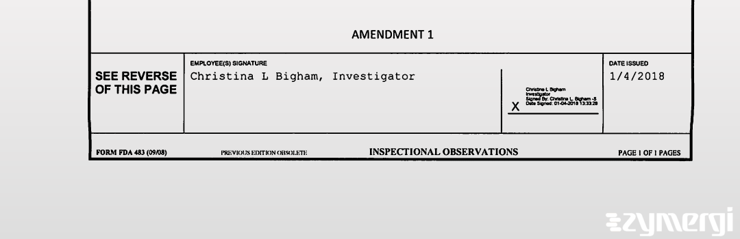 Christina L. Bigham FDA Investigator 