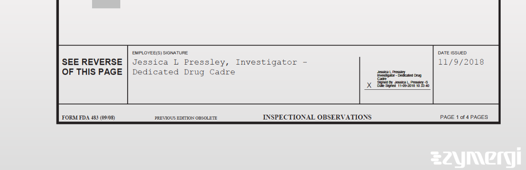 Jessica L. Pressley FDA Investigator
