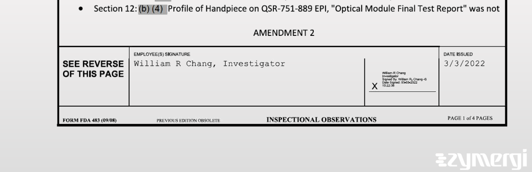 William R. Chang FDA Investigator 