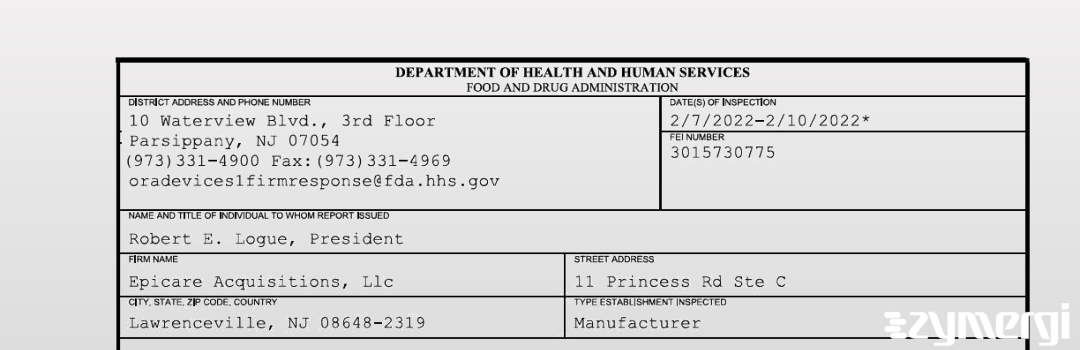 FDANews 483 Epicare Acquisitions, Llc Feb 10 2022 top