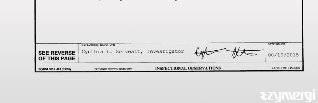 Cynthia L. Gorveatt FDA Investigator