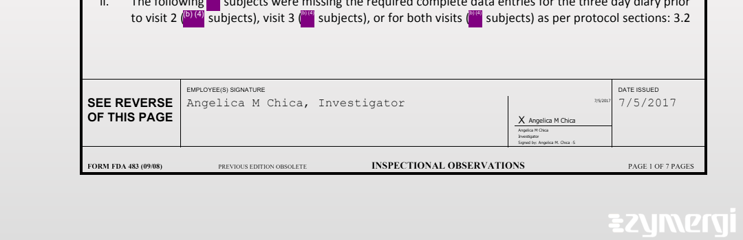 Angelica M. Chica FDA Investigator