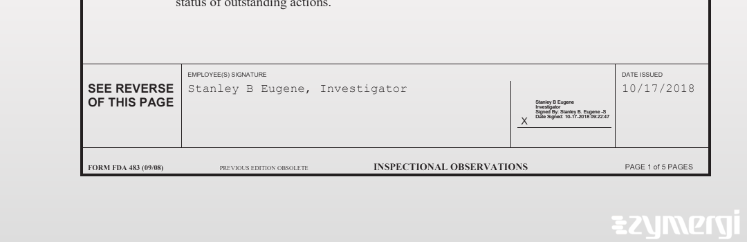 Stanley B. Eugene FDA Investigator 