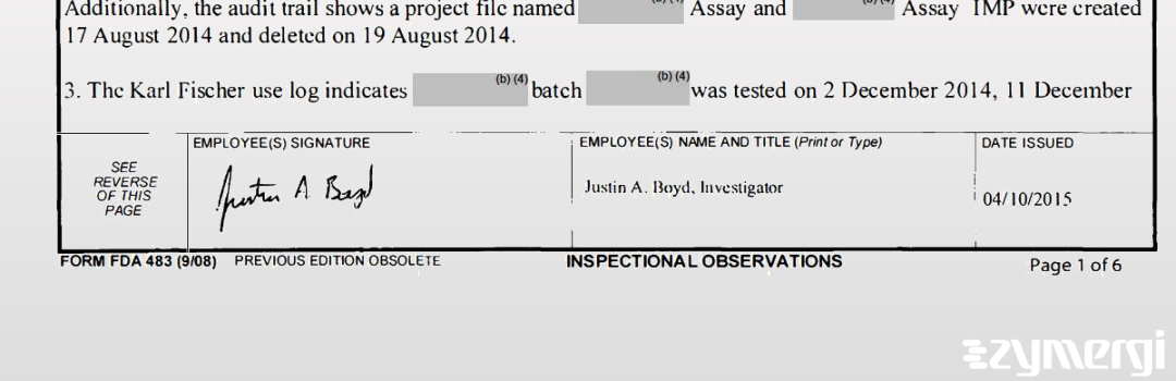 Justin A. Boyd FDA Investigator