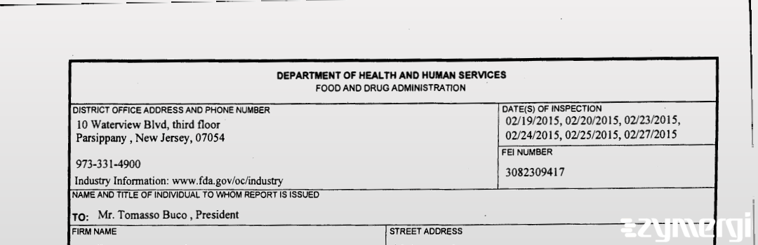 FDANews 483 Excellentia International, LLC Feb 27 2015 top