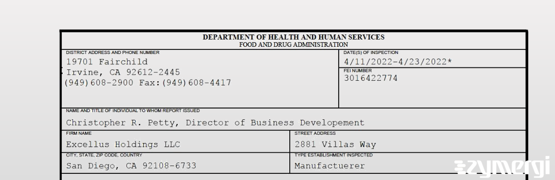 FDANews 483 Excellus Holdings LLC Apr 23 2022 top