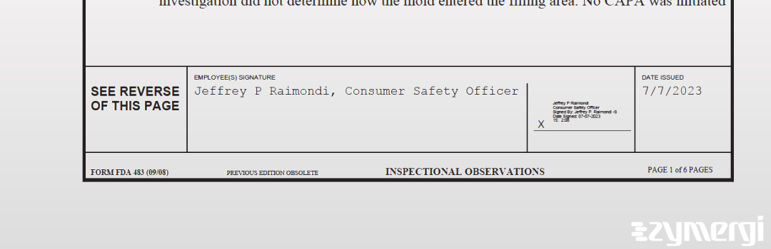 Jeffrey P. Raimondi FDA Investigator 