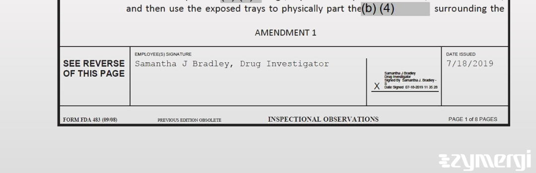 Samantha J. Bradley FDA Investigator 