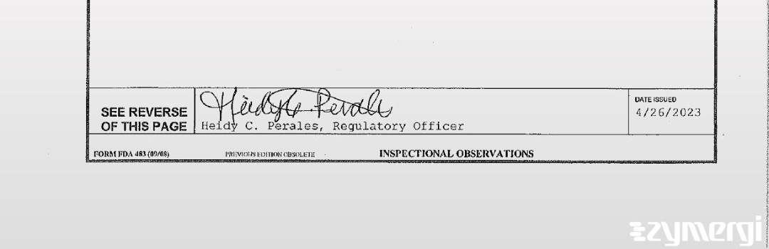 Heidy C. Perales FDA Investigator 