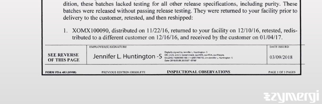 Jennifer L. Huntington FDA Investigator 